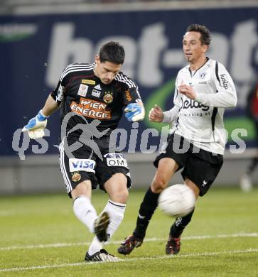 Fussball. Tipp3-Bundesliga. SK Austria Kelag Kaernten gegen Rapid Wien.  Matthias Dollinger, (Austria Kaernten), Helge Payer (Rapid). Klagenfurt, 28.10.2009.
Foto: Kuess  

---
pressefotos, pressefotografie, kuess, qs, qspictures, sport, bild, bilder, bilddatenbank