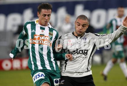 Fussball. Tipp3-Bundesliga. SK Austria Kelag Kaernten gegen Rapid Wien.  Marco Salvatore, (Austria Kaernten), Rene Gartler (Rapid). Klagenfurt, 28.10.2009.
Foto: Kuess  

---
pressefotos, pressefotografie, kuess, qs, qspictures, sport, bild, bilder, bilddatenbank