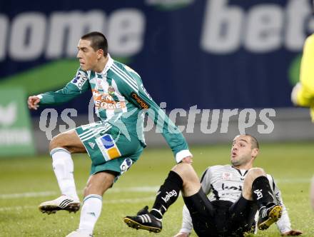 Fussball. Tipp3-Bundesliga. SK Austria Kelag Kaernten gegen Rapid Wien.  Marco Salvatore, (Austria Kaernten), Yasin Pehlivan (Rapid). Klagenfurt, 28.10.2009.
Foto: Kuess  

---
pressefotos, pressefotografie, kuess, qs, qspictures, sport, bild, bilder, bilddatenbank