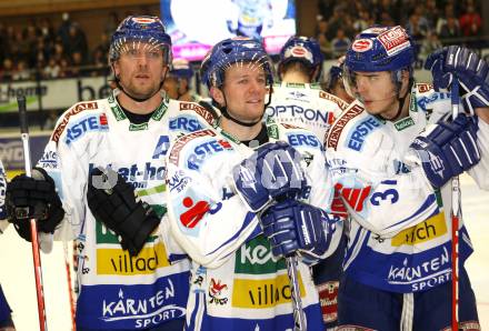 EBEL. Eishockey Bundesliga. EC Pasut VSV gegen Vienna Capitals.  Mickey Elick, Roland Kaspitz, Andreas Kristler (VSV). Villach, am 30.10.2009.
Foto: Kuess 


---
pressefotos, pressefotografie, kuess, qs, qspictures, sport, bild, bilder, bilddatenbank