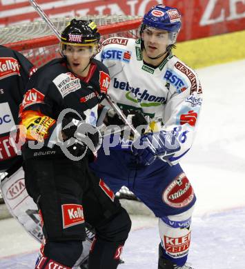 EBEL. Eishockey Bundesliga. EC Pasut VSV gegen Vienna Capitals.  Jonathan Ferland, (VSV), Ales Kranjc (Caps). Villach, am 30.10.2009.
Foto: Kuess 


---
pressefotos, pressefotografie, kuess, qs, qspictures, sport, bild, bilder, bilddatenbank