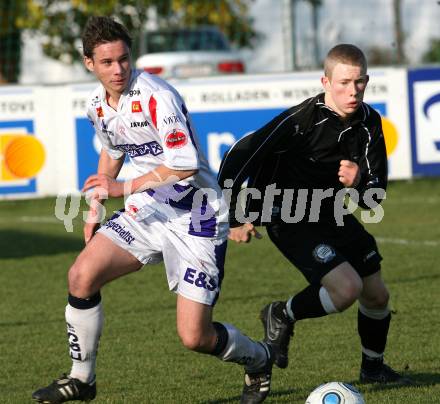 Fussball Regionalliga. SAK Klagenfurt gegen SK Sturm Graz Amateure. Patrick Lausegger (SAK), Florian Kainz (Sturm Graz). Klagenfurt, am 31.10.2009.
Foto: Kuess
---
pressefotos, pressefotografie, kuess, qs, qspictures, sport, bild, bilder, bilddatenbank