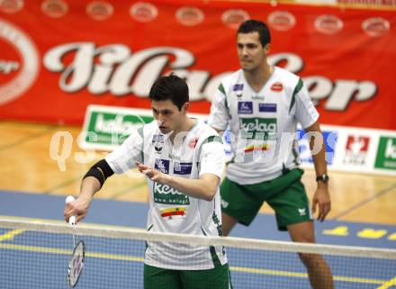 Badminton Bundesliga. ASKOE Kelag Kaernten gegen BSC70 Linz. Stiliyan Makarski, Krassimir Jankov (Kaernten). Klagenfurt, am 25.10.2009.
Foto: Kuess
---
pressefotos, pressefotografie, kuess, qs, qspictures, sport, bild, bilder, bilddatenbank