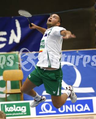 Badminton Bundesliga. ASKOE Kelag Kaernten gegen BSC70 Linz. Julian Hristov (Kaernten). Klagenfurt, am 25.10.2009.
Foto: Kuess
---
pressefotos, pressefotografie, kuess, qs, qspictures, sport, bild, bilder, bilddatenbank