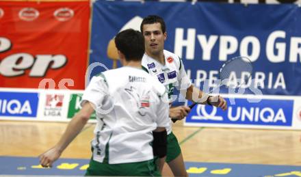 Badminton Bundesliga. ASKOE Kelag Kaernten gegen BSC70 Linz. Krassimir Jankov, Stiliyan Makarski (Kaernten). Klagenfurt, am 25.10.2009.
Foto: Kuess
---
pressefotos, pressefotografie, kuess, qs, qspictures, sport, bild, bilder, bilddatenbank