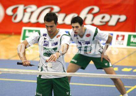 Badminton Bundesliga. ASKOE Kelag Kaernten gegen BSC70 Linz. Krassimir Jankov, Stiliyan Makarski (Kaernten). Klagenfurt, am 25.10.2009.
Foto: Kuess
---
pressefotos, pressefotografie, kuess, qs, qspictures, sport, bild, bilder, bilddatenbank