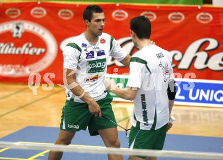 Badminton Bundesliga. ASKOE Kelag Kaernten gegen BSC70 Linz. Krassimir Jankov, Stiliyan Makarski (Kaernten). Klagenfurt, am 25.10.2009.
Foto: Kuess
---
pressefotos, pressefotografie, kuess, qs, qspictures, sport, bild, bilder, bilddatenbank