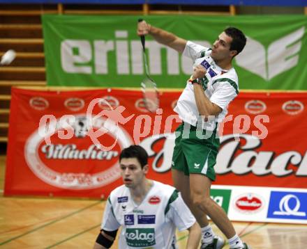 Badminton Bundesliga. ASKOE Kelag Kaernten gegen BSC70 Linz. Krassimir Jankov, Stiliyan Makarski (Kaernten). Klagenfurt, am 25.10.2009.
Foto: Kuess
---
pressefotos, pressefotografie, kuess, qs, qspictures, sport, bild, bilder, bilddatenbank