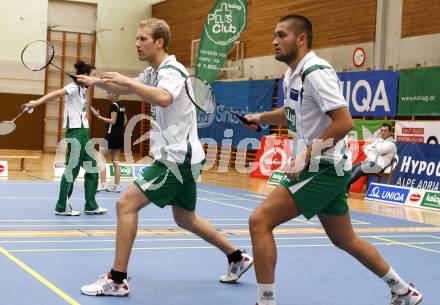 Badminton Bundesliga. ASKOE Kelag Kaernten gegen WBH Wien. Michael Trojan, Julian Hristov (Kaernten). Klagenfurt, am 26.10.2009.
Foto: Kuess
---
pressefotos, pressefotografie, kuess, qs, qspictures, sport, bild, bilder, bilddatenbank