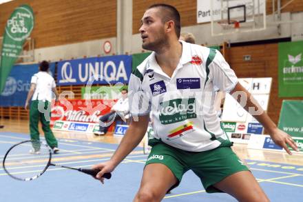 Badminton Bundesliga. ASKOE Kelag Kaernten gegen WBH Wien. Julian Hristov (Kaernten). Klagenfurt, am 26.10.2009.
Foto: Kuess
---
pressefotos, pressefotografie, kuess, qs, qspictures, sport, bild, bilder, bilddatenbank