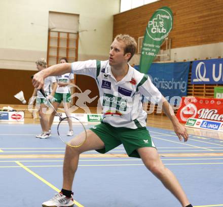 Badminton Bundesliga. ASKOE Kelag Kaernten gegen WBH Wien. Michael Trojan (Kaernten). Klagenfurt, am 26.10.2009.
Foto: Kuess
---
pressefotos, pressefotografie, kuess, qs, qspictures, sport, bild, bilder, bilddatenbank