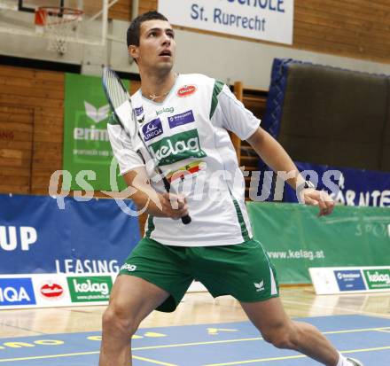 Badminton Bundesliga. ASKOE Kelag Kaernten gegen WBH Wien. Krassimir Jankov (Kaernten). Klagenfurt, am 26.10.2009.
Foto: Kuess
---
pressefotos, pressefotografie, kuess, qs, qspictures, sport, bild, bilder, bilddatenbank