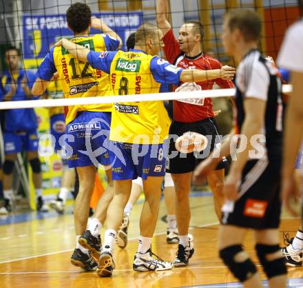 Volleyball. MEVZA. SK Aich/Dob gegen Hotvolleys Wien. Jubel (Aich). Prevalje, 7.11.2009.
Foto:Kuess

---
pressefotos, pressefotografie, kuess, qs, qspictures, sport, bild, bilder, bilddatenbank