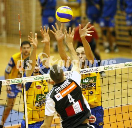 Volleyball. MEVZA. SK Aich/Dob gegen Hotvolleys Wien. Milan Bencz, Martin Bencic (Aich). Prevalje, 7.11.2009.
Foto:Kuess

---
pressefotos, pressefotografie, kuess, qs, qspictures, sport, bild, bilder, bilddatenbank