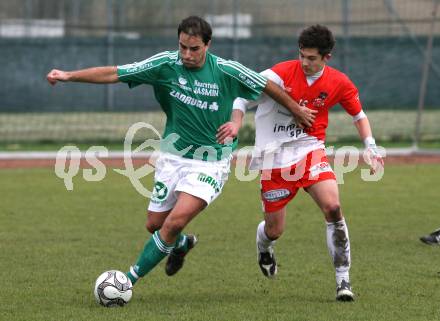 Fussball Unterliga Ost. KAC gegen St. Michael/Bleiburg. Gerhard Gratzer (KAC), Peter Stocko (St. Michael). Klagenfurt, am 7.11.2009.
Foto: Kuess
---
pressefotos, pressefotografie, kuess, qs, qspictures, sport, bild, bilder, bilddatenbank