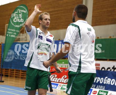 Badminton Bundesliga. ASKOE Kelag Kaernten gegen WBH Wien. Michael Trojan, Julian Hristov (Kaernten). Klagenfurt, am 26.10.2009.
Foto: Kuess
---
pressefotos, pressefotografie, kuess, qs, qspictures, sport, bild, bilder, bilddatenbank