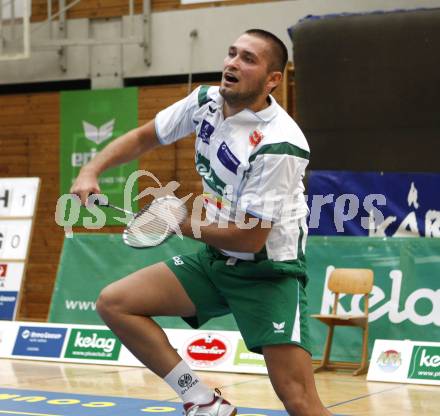 Badminton Bundesliga. ASKOE Kelag Kaernten gegen WBH Wien. Julian Hristov (Kaernten). Klagenfurt, am 26.10.2009.
Foto: Kuess
---
pressefotos, pressefotografie, kuess, qs, qspictures, sport, bild, bilder, bilddatenbank