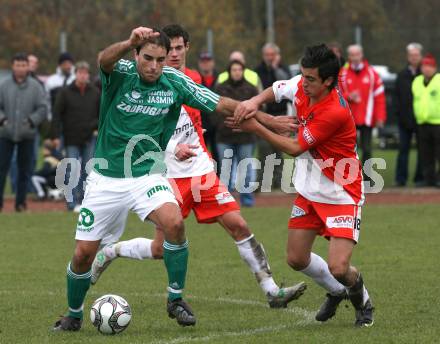 Fussball Unterliga Ost. KAC gegen St. Michael/Bleiburg. Christopher Kraxner (KAC), Peter Stocko (St. Michael). Klagenfurt, am 7.11.2009.
Foto: Kuess
---
pressefotos, pressefotografie, kuess, qs, qspictures, sport, bild, bilder, bilddatenbank