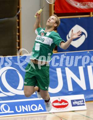 Badminton Bundesliga. ASKOE Kelag Kaernten gegen WBH Wien. Michael Trojan (Kaernten). Klagenfurt, am 26.10.2009.
Foto: Kuess
---
pressefotos, pressefotografie, kuess, qs, qspictures, sport, bild, bilder, bilddatenbank