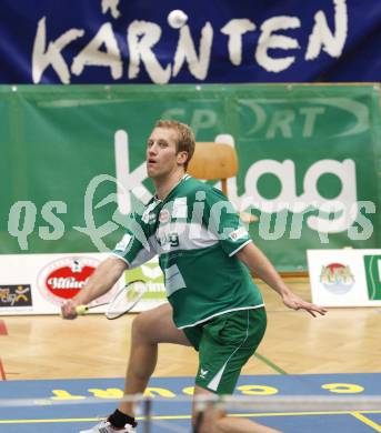 Badminton Bundesliga. ASKOE Kelag Kaernten gegen WBH Wien. Michael Trojan (Kaernten). Klagenfurt, am 26.10.2009.
Foto: Kuess
---
pressefotos, pressefotografie, kuess, qs, qspictures, sport, bild, bilder, bilddatenbank