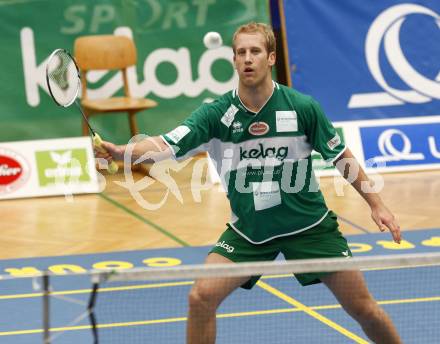 Badminton Bundesliga. ASKOE Kelag Kaernten gegen WBH Wien. Michael Trojan (Kaernten). Klagenfurt, am 26.10.2009.
Foto: Kuess
---
pressefotos, pressefotografie, kuess, qs, qspictures, sport, bild, bilder, bilddatenbank