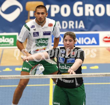 Badminton Bundesliga. ASKOE Kelag Kaernten gegen WBH Wien. Belinda Heber, Julian Hristov (Kaernten). Klagenfurt, am 26.10.2009.
Foto: Kuess
---
pressefotos, pressefotografie, kuess, qs, qspictures, sport, bild, bilder, bilddatenbank