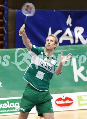 Badminton Bundesliga. ASKOE Kelag Kaernten gegen WBH Wien. Michael Trojan (Kaernten). Klagenfurt, am 26.10.2009.
Foto: Kuess
---
pressefotos, pressefotografie, kuess, qs, qspictures, sport, bild, bilder, bilddatenbank