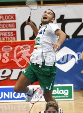 Badminton Bundesliga. ASKOE Kelag Kaernten gegen WBH Wien. Julian Hristov (Kaernten). Klagenfurt, am 26.10.2009.
Foto: Kuess
---
pressefotos, pressefotografie, kuess, qs, qspictures, sport, bild, bilder, bilddatenbank