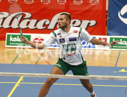 Badminton Bundesliga. ASKOE Kelag Kaernten gegen WBH Wien. Julian Hristov (Kaernten). Klagenfurt, am 26.10.2009.
Foto: Kuess
---
pressefotos, pressefotografie, kuess, qs, qspictures, sport, bild, bilder, bilddatenbank