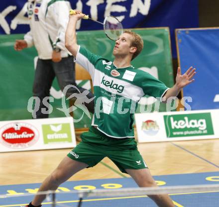 Badminton Bundesliga. ASKOE Kelag Kaernten gegen WBH Wien. Michael Trojan (Kaernten). Klagenfurt, am 26.10.2009.
Foto: Kuess
---
pressefotos, pressefotografie, kuess, qs, qspictures, sport, bild, bilder, bilddatenbank