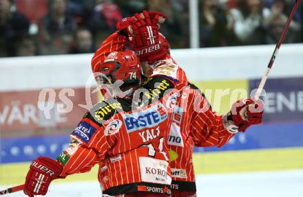 EBEL. Eishockey Bundesliga. KAC gegen Vienna Capitals. Torjubel  (KAC). Klagenfurt, am 13.11.2009.
Foto: Kuess
---
pressefotos, pressefotografie, kuess, qs, qspictures, sport, bild, bilder, bilddatenbank