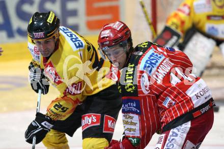 EBEL. Eishockey Bundesliga. KAC gegen EV Vienna Capitals.  Silvio Jakobitsch, (KAC), Sean Selmser (Vienna). Klagenfurt, am 13.11.2009.
Foto: Kuess 

---
pressefotos, pressefotografie, kuess, qs, qspictures, sport, bild, bilder, bilddatenbank