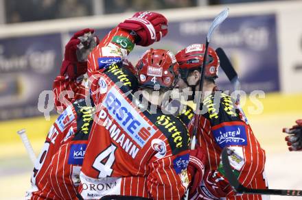 EBEL. Eishockey Bundesliga. KAC gegen Vienna Capitals. Torjubel  (KAC). Klagenfurt, am 13.11.2009.
Foto: Kuess
---
pressefotos, pressefotografie, kuess, qs, qspictures, sport, bild, bilder, bilddatenbank
