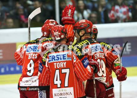 EBEL. Eishockey Bundesliga. KAC gegen Vienna Capitals. Torjubel KAC. Klagenfurt, am 13.11.2009.
Foto: Kuess
---
pressefotos, pressefotografie, kuess, qs, qspictures, sport, bild, bilder, bilddatenbank