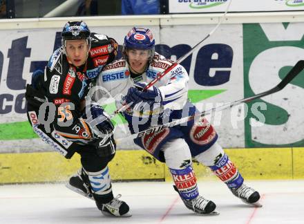 EBEL. Eishockey Bundesliga. EC Pasut VSV gegen EHC LIWEST Linz.  TOFF Nico (VSV), LUKAS Robert (Linz). Villach, am 15.11.2009.
Foto: Kuess 


---
pressefotos, pressefotografie, kuess, qs, qspictures, sport, bild, bilder, bilddatenbank