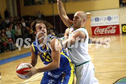 Basketball Bundesliga. Woerthersee Piraten gegen UBSC Graz.
Davor Sattler (Piraten), LANEGGER Alex (Graz). Klagenfurt, 15.11.2009
Foto: Kuess

---
pressefotos, pressefotografie, kuess, qs, qspictures, sport, bild, bilder, bilddatenbank