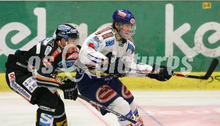 EBEL. Eishockey Bundesliga. EC Pasut VSV gegen EHC LIWEST Linz.  RAFFL Michael (VSV), MAYR Michael (Linz). Villach, am 15.11.2009.
Foto: Kuess 


---
pressefotos, pressefotografie, kuess, qs, qspictures, sport, bild, bilder, bilddatenbank