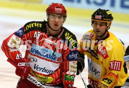 EBEL. Eishockey Bundesliga. KAC gegen EV Vienna Capitals. David Schuller (KAC), Sean Selmser (Vienna). Klagenfurt, am 13.11.2009.
Foto: Nadja Kuess 

---
pressefotos, pressefotografie, kuess, qs, qspictures, sport, bild, bilder, bilddatenbank