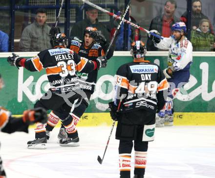 EBEL. Eishockey Bundesliga. EC Pasut VSV gegen Graz 99ers. Torjubel (Graz). Villach, am 17.11.2009.
Foto: Kuess 


---
pressefotos, pressefotografie, kuess, qs, qspictures, sport, bild, bilder, bilddatenbank