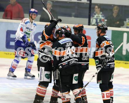 EBEL. Eishockey Bundesliga. EC Pasut VSV gegen Graz 99ers. Torjubel (Graz). Villach, am 17.11.2009.
Foto: Kuess 


---
pressefotos, pressefotografie, kuess, qs, qspictures, sport, bild, bilder, bilddatenbank