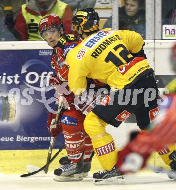 EBEL. Eishockey Bundesliga. KAC gegen EV Vienna Capitals.  Kirk Furey (KAC),  David Rodman (Vienna). Klagenfurt, am 13.11.2009.
Foto: Kuess 

---
pressefotos, pressefotografie, kuess, qs, qspictures, sport, bild, bilder, bilddatenbank
