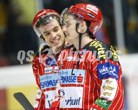 EBEL. Eishockey Bundesliga. KAC gegen EV Vienna Capitals. Shawn Bates, David Schuller (KAC). Klagenfurt, am 13.11.2009.
Foto: Kuess 

---
pressefotos, pressefotografie, kuess, qs, qspictures, sport, bild, bilder, bilddatenbank