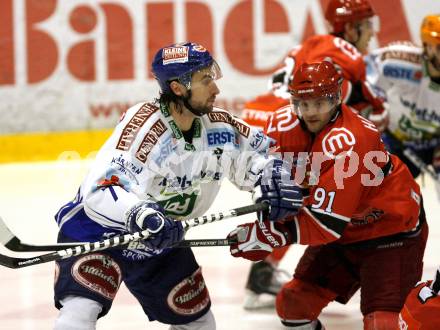 EBEL. Eishockey Bundesliga. HK Acroni Jesenice gegen EC Pasut VSV. MCLEOD Kiel (VSV), HAFNER Tomo (Jesenice). Jesenice, am 19.11.2009.
Foto: Kuess 


---
pressefotos, pressefotografie, kuess, qs, qspictures, sport, bild, bilder, bilddatenbank