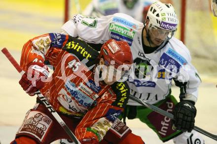 EBEL. Eishockey Bundesliga. KAC gegen HDD TILIA Olimpija Ljubljana.  SCHULLER David (KAC),  GOLICIC Jurij (Ljubljana). Klagenfurt, am 20.11.2009.
Foto: Kuess 

---
pressefotos, pressefotografie, kuess, qs, qspictures, sport, bild, bilder, bilddatenbank