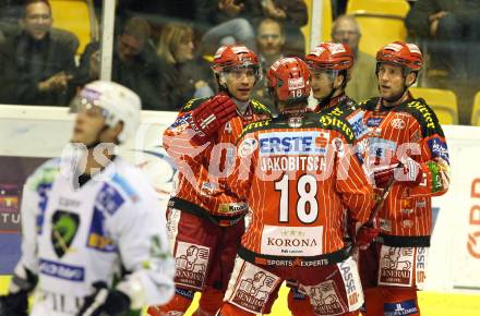 EBEL. Eishockey Bundesliga. KAC gegen HDD TILIA Olimpija Ljubljana.  Torjubel (KAC). Klagenfurt, am 20.11.2009.
Foto: Kuess 

---
pressefotos, pressefotografie, kuess, qs, qspictures, sport, bild, bilder, bilddatenbank