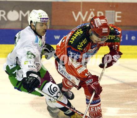 EBEL. Eishockey Bundesliga. KAC gegen HDD TILIA Olimpija Ljubljana.  SCHELLANDER Paul (KAC),  HIGGINS Matt (Ljubljana). Klagenfurt, am 20.11.2009.
Foto: Kuess 

---
pressefotos, pressefotografie, kuess, qs, qspictures, sport, bild, bilder, bilddatenbank