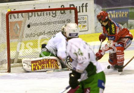 EBEL. Eishockey Bundesliga. KAC gegen HDD TILIA Olimpija Ljubljana.  Tor von HERBURGER Raphael (KAC), SILA Ales (Ljubljana). Klagenfurt, am 20.11.2009.
Foto: Kuess 

---
pressefotos, pressefotografie, kuess, qs, qspictures, sport, bild, bilder, bilddatenbank