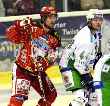 EBEL. Eishockey Bundesliga. KAC gegen HDD TILIA Olimpija Ljubljana.  HAGER Gregor (KAC),  PRATT Harlan (Ljubljana). Klagenfurt, am 20.11.2009.
Foto: Kuess 

---
pressefotos, pressefotografie, kuess, qs, qspictures, sport, bild, bilder, bilddatenbank