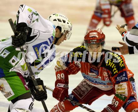 EBEL. Eishockey Bundesliga. KAC gegen HDD TILIA Olimpija Ljubljana.  HERBURGER Raphael (KAC),  GOLICIC Bostjan (Ljubljana). Klagenfurt, am 20.11.2009.
Foto: Kuess 

---
pressefotos, pressefotografie, kuess, qs, qspictures, sport, bild, bilder, bilddatenbank