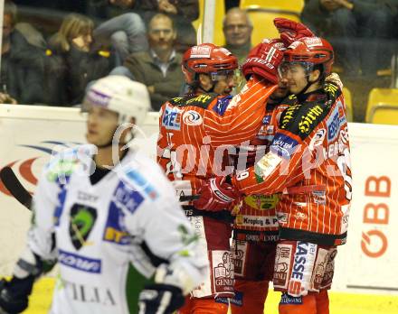 EBEL. Eishockey Bundesliga. KAC gegen HDD TILIA Olimpija Ljubljana.  Torjubel (KAC). Klagenfurt, am 20.11.2009.
Foto: Kuess 

---
pressefotos, pressefotografie, kuess, qs, qspictures, sport, bild, bilder, bilddatenbank